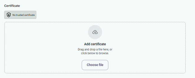 Add certificate on the local Cluster detail page