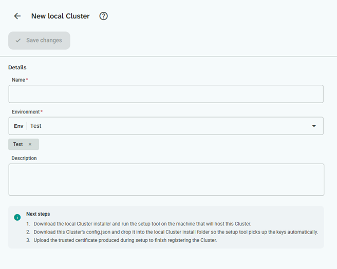 New local Cluster page
