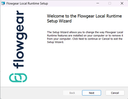 Local Cluster installer wizard